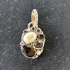 Elegant Multi-Stone Sterling Silver Pendant